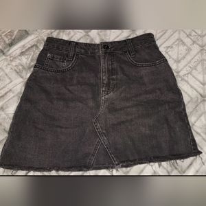 BDG black denim mininskirt raw hem goth grunge festival urban outfitters- size S
